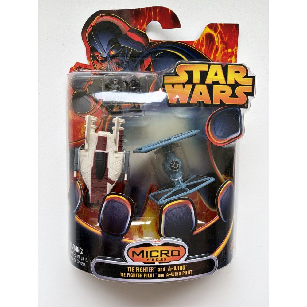 2005 Star Wars Micro Machines Vehicles Series Tia Fighter vs A-Wing & Figure NEW